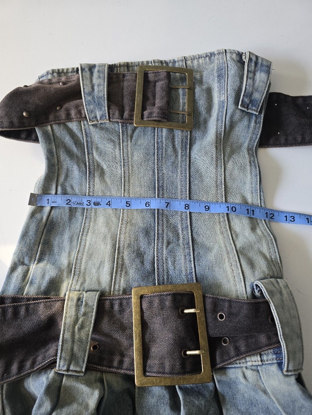Jaded London Chelsea Denim Kilt Mini Dress Size 2 NEW - Picture 11 of 12